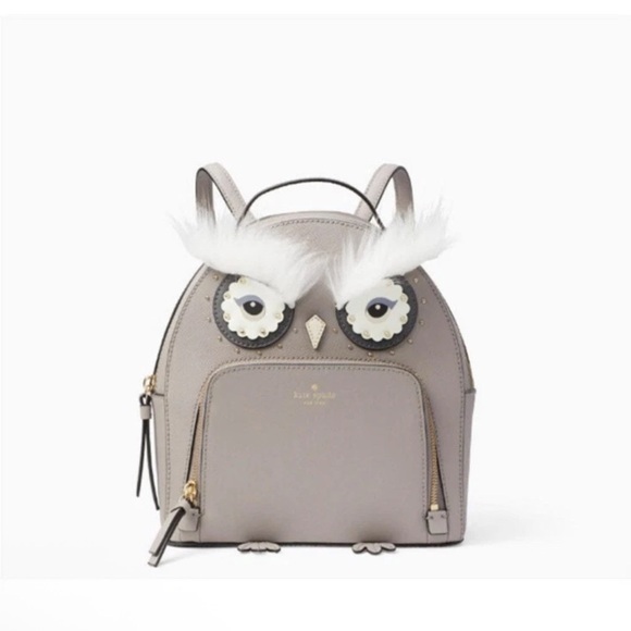 Kate Spade Gray Owl Mini Backpack like new condition - Picture 1 of 16